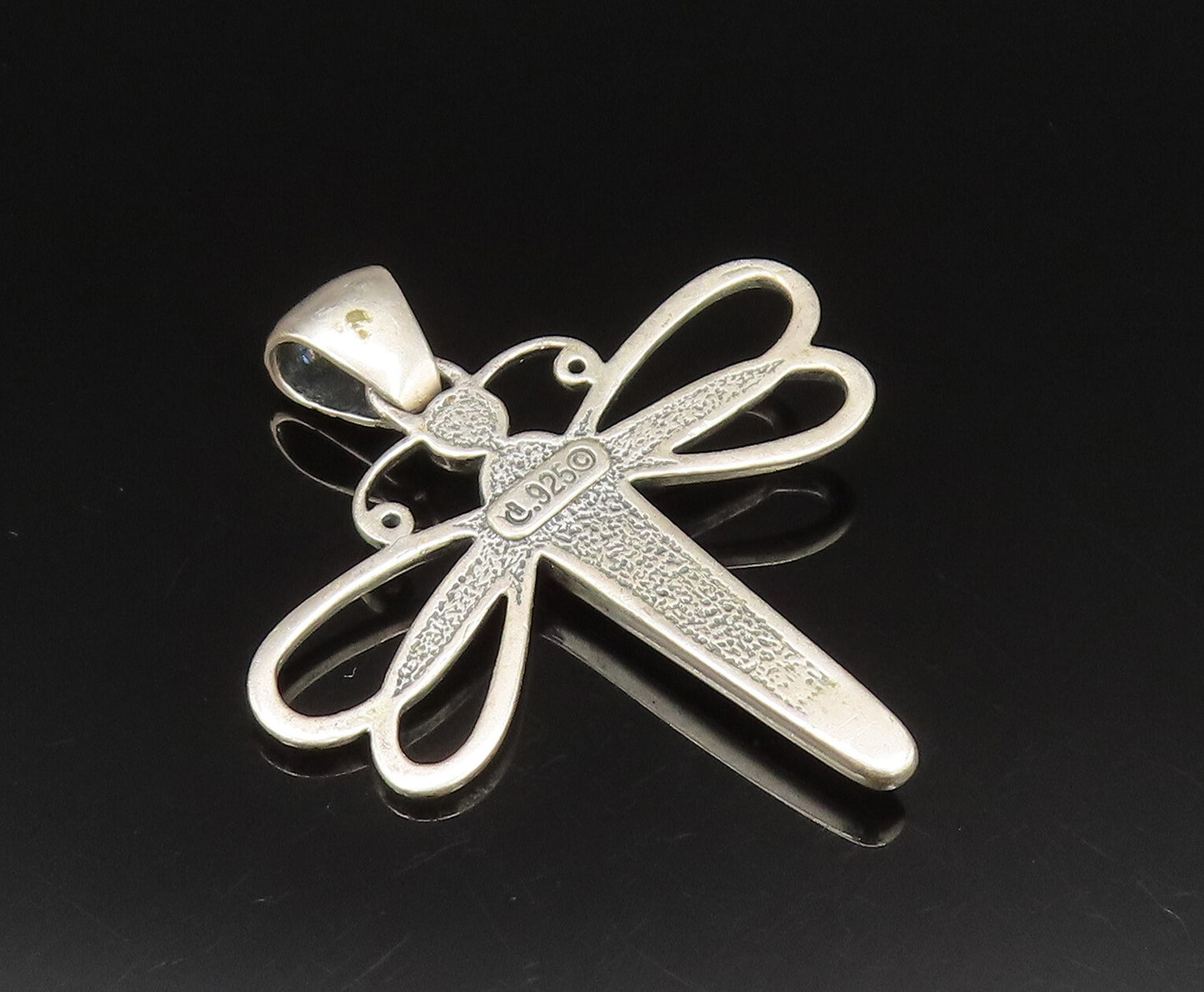 CAROLYN POLLACK 925 Sterling Silver Vintage Gemstone Butterfly Pendant PT21040