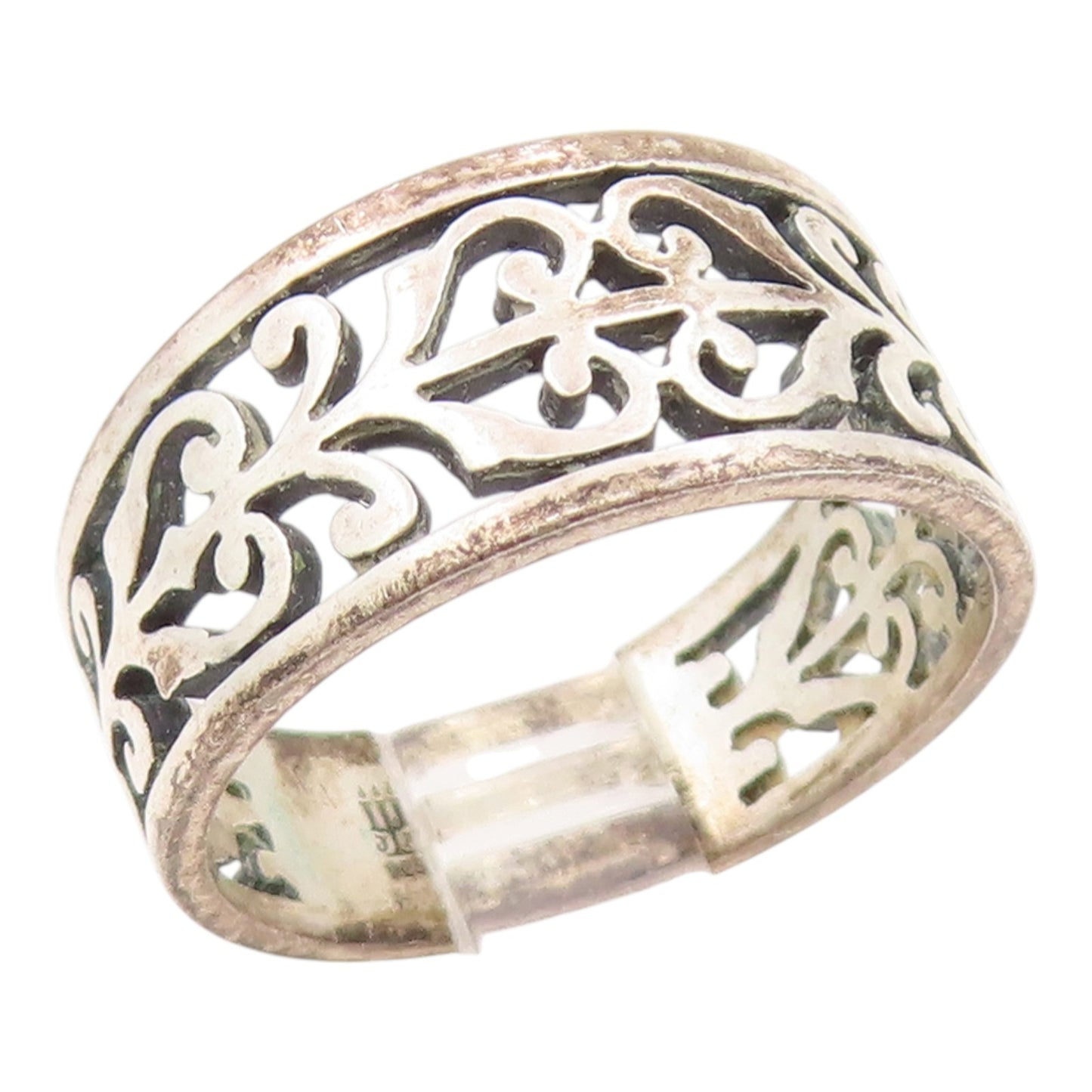 925 Sterling Silver Vintage Ring JAMES AVERY Open Scrollwork Band  Sz 8  RG35895