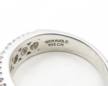 925 Sterling Silver  Cubic Zirconia Two Tone Swirl Band Ring Sz 7  RG19327