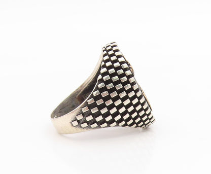 925 Sterling Silver Vintage Ring Two Tone Anchor & Rope Band  Sz 9.5  RG36103