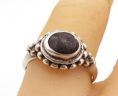 925 Sterling Silver  Vintage Black Onyx Dome Cluster Band Ring Sz 7.5  RG5034