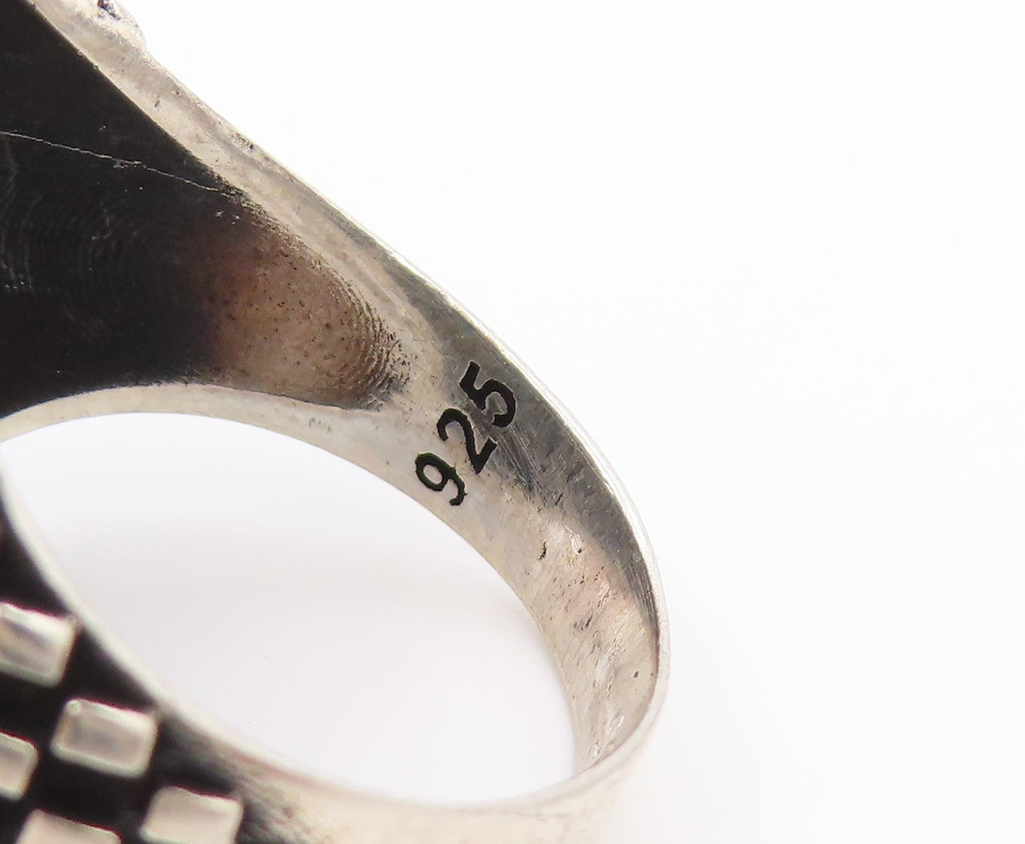 925 Sterling Silver Vintage Ring Two Tone Anchor & Rope Band  Sz 9.5  RG36103