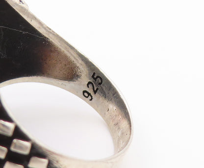 925 Sterling Silver Vintage Ring Two Tone Anchor & Rope Band  Sz 9.5  RG36103