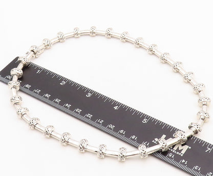 14k Gold 925 Sterling Silver Vintage Necklace KRYPELL Swirly Carved Bead  NE4352
