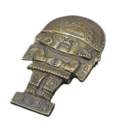 925 Sterling Silver  Vintage Dark Tone Warrior Statue Brooch Pin  BP8522