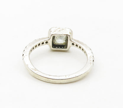 PANDORA 925 Silver  Vintage Cubic Zirconia Solitaire Accent Ring Sz 6  RG16704