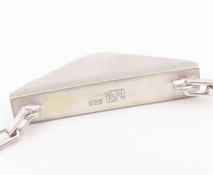 925 Sterling Silver Vintage Necklace Minimalist Geometric Pyramid Chain   NE4726