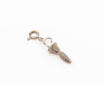 925 Sterling Silver  Vintage Petite Umbrella Motif Drop Pendant  PT17390