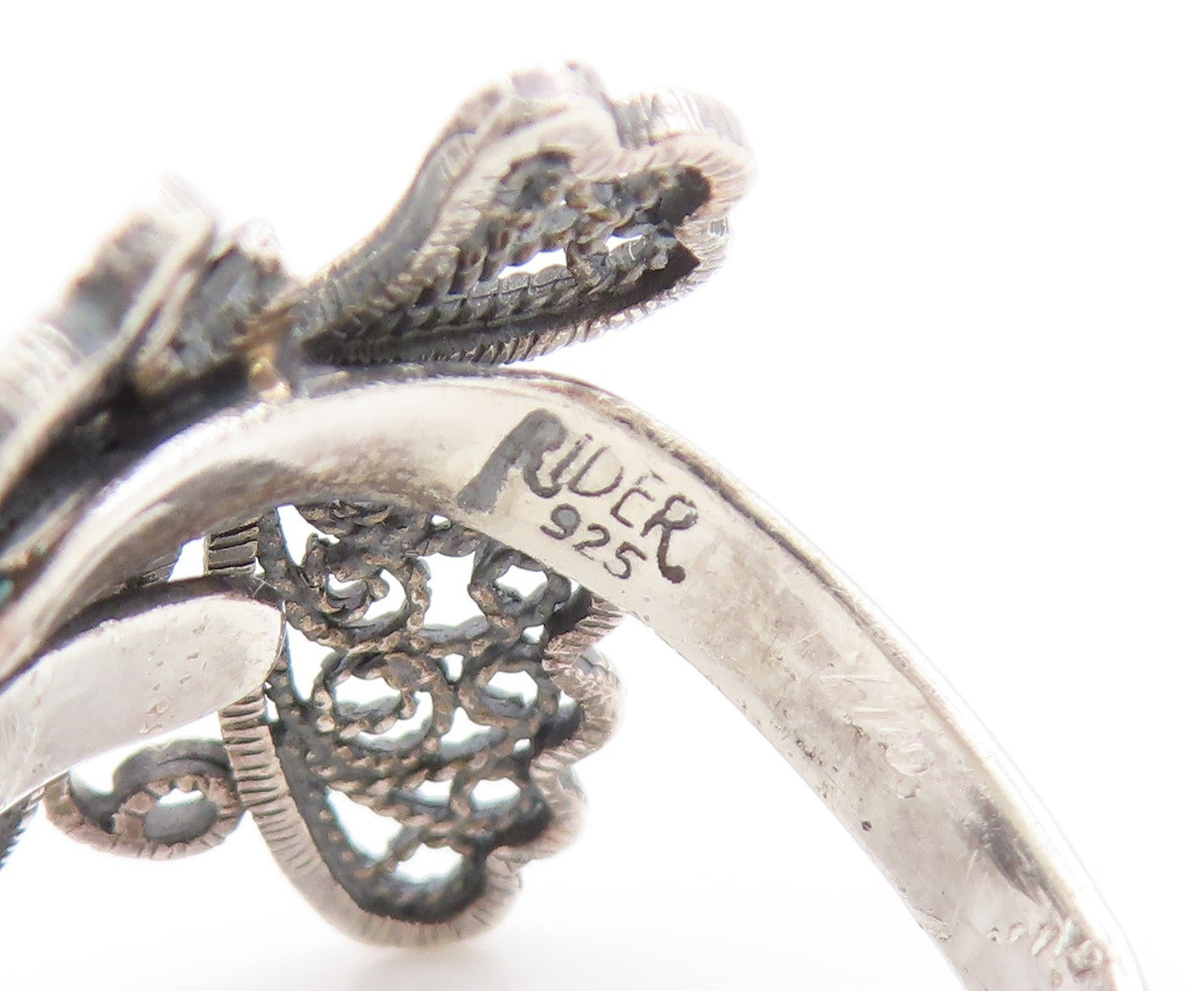 925 Sterling Silver Vintage Ring Elegant Butterfly Cut Out Band  Sz 8.5  RG34194