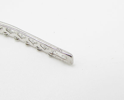 925 Sterling Silver  Long White Cubic Zirconia Slider Drop Pendant  PT2134