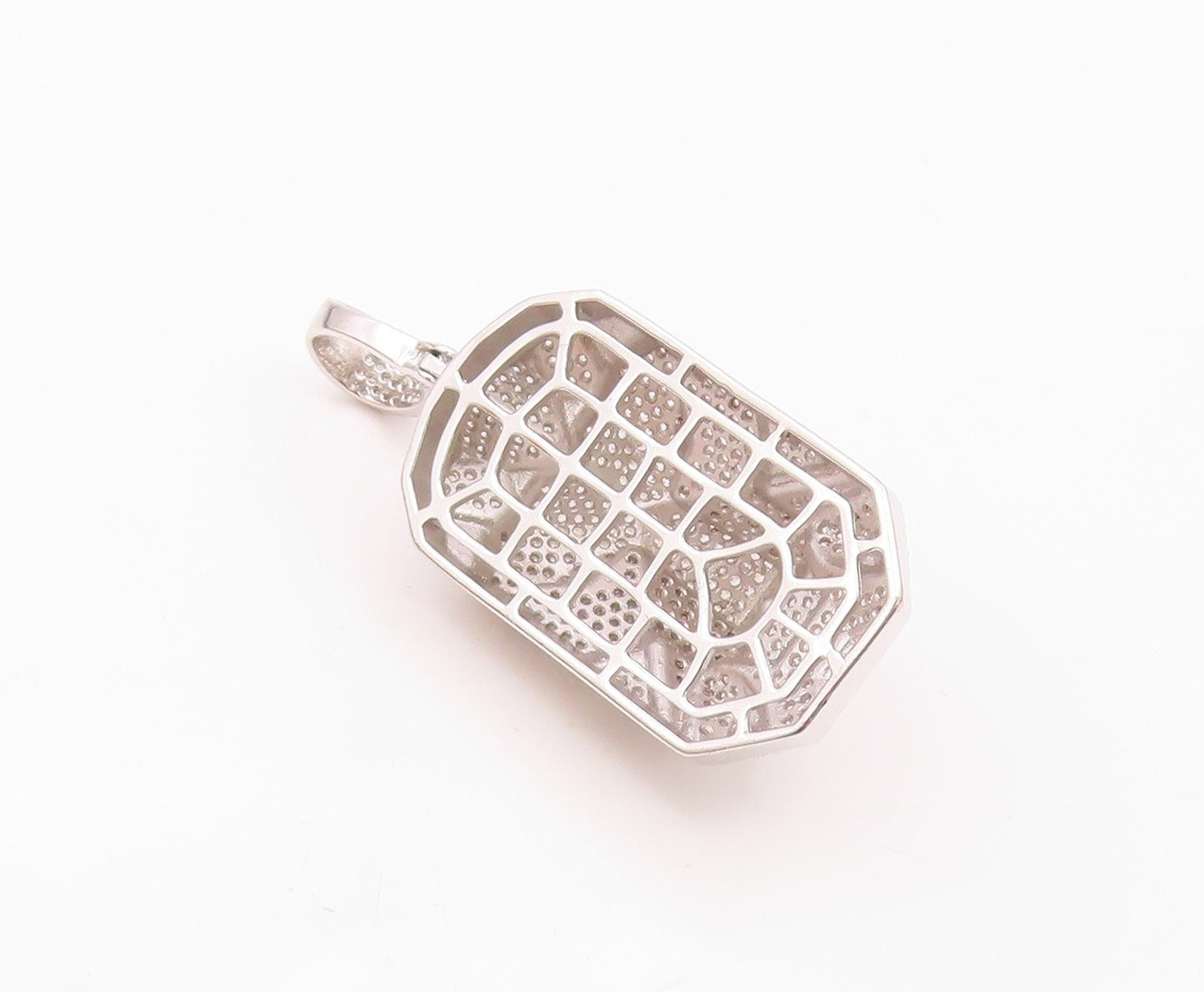 925 Sterling Silver  Vintage Cubic Zirconia Encrusted Lion Pendant  PT19317