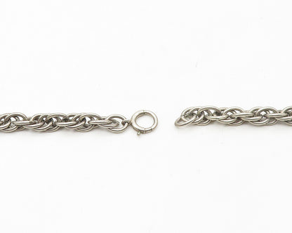 925 Sterling Silver  Vintage Smooth Oval Cluster Link Chain Necklace  NE2904