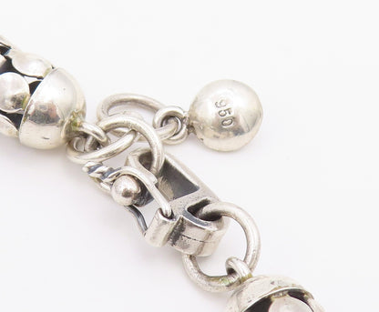 925 Sterling Silver  Vintage Shiny Hollow Snake Motif Chain Necklace  NE3722