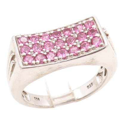 925 Sterling Silver Vintage Ring Elegant Amethyst Cluster Band  Sz 13  RG35754