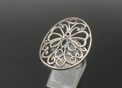 925 Sterling Silver  Vintage Shiny Open Butterfly Motif Band Ring Sz 7 RG22575