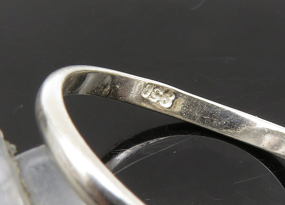 925 Sterling Silver  Vintage Citrine N Initial Bypass Band Ring Sz 8  RG23283