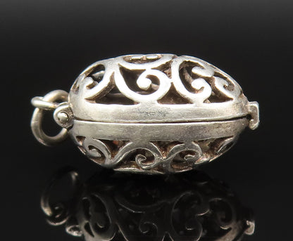 925 Sterling Silver  Vintage Open Scroll Sphere Pendant (OPENS)  PT20909