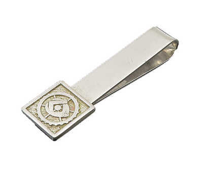 925 Sterling Silver  Vintage Shiny Smooth Masonry Tie Clip  TR2979