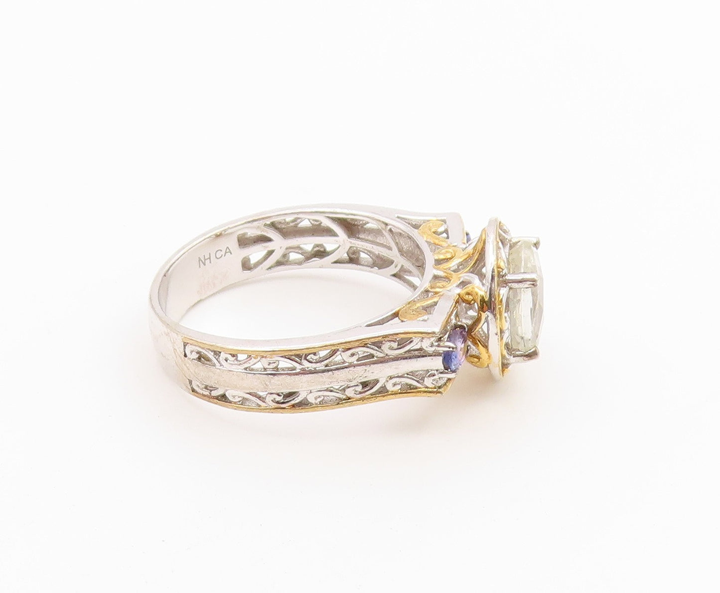 925 Sterling Silver Vintage Ring MICHAEL VALITUTTI Tanzanite  Sz 12.5  RG36643