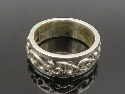 925 Sterling Silver  Vintage Swirl Vine Cut Out Band Ring Sz 10.5  RG24375