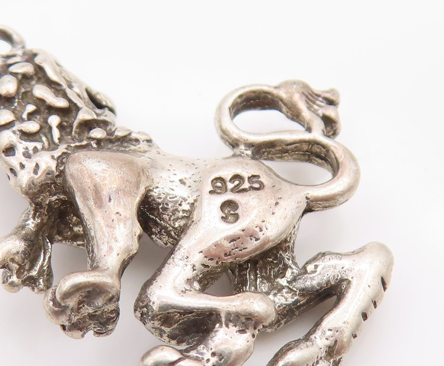 925 Sterling Silver Vintage Pendant Majestic Regal Lion Leo Zodiac Charm PT24815