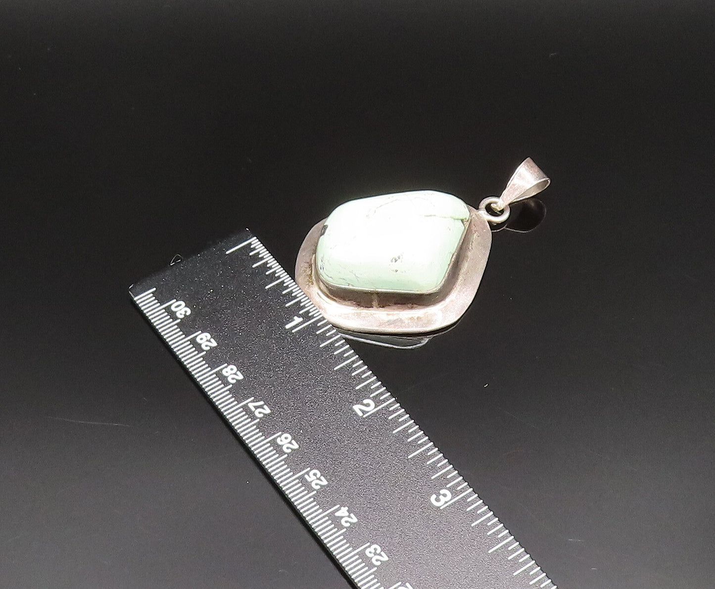 925 Sterling Silver  Vintage Cabochon Gemstone Abstract Pendant  PT21013
