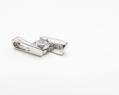 925 Sterling Silver  Lot of 2 White Cubic Zirconia Zig Zag Pendant  PT1942