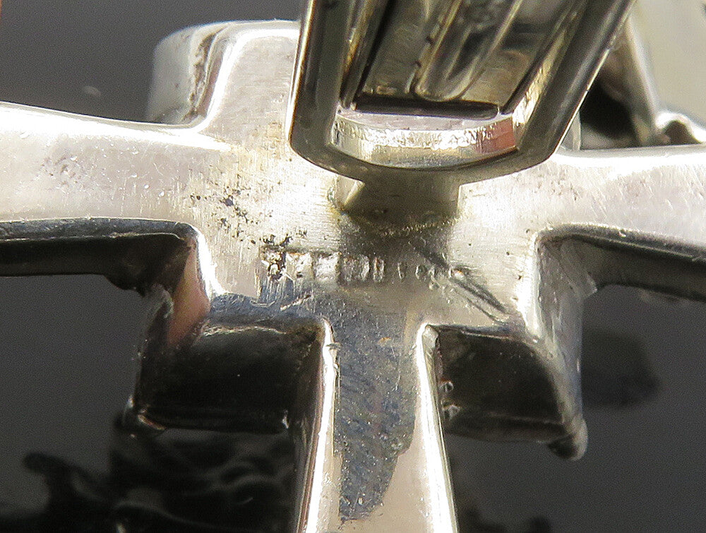 925 Sterling Silver  Vintage Shiny Flower & Cross Solid Cufflinks  TR3264