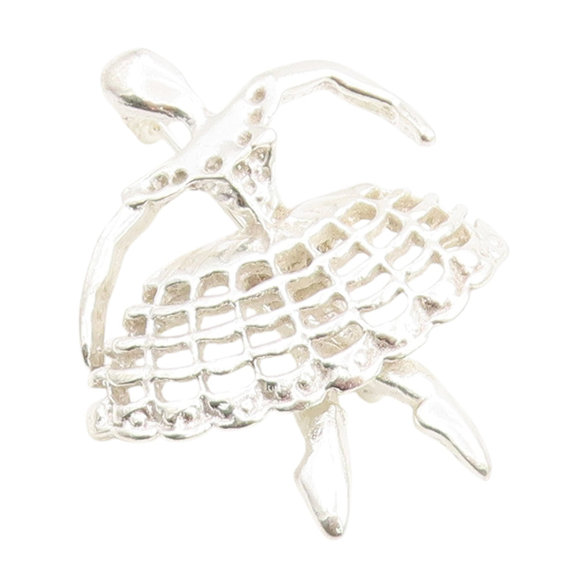 925 Sterling Silver Vintage Brooch Graceful Ballerina Ballet Dancer Pin  BP11978
