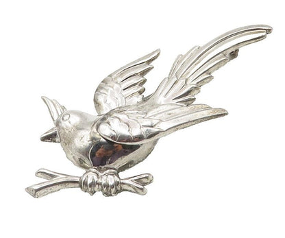 MONET 925 Sterling Silver  Vintage Perched Bird Motif Brooch Pin  BP4138