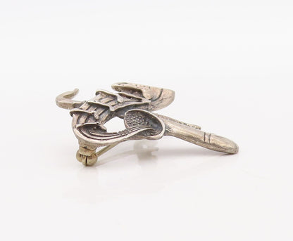925 Sterling Silver Vintage Brooch Pin MEXICO 3D Miniature Saxophone  BP11211