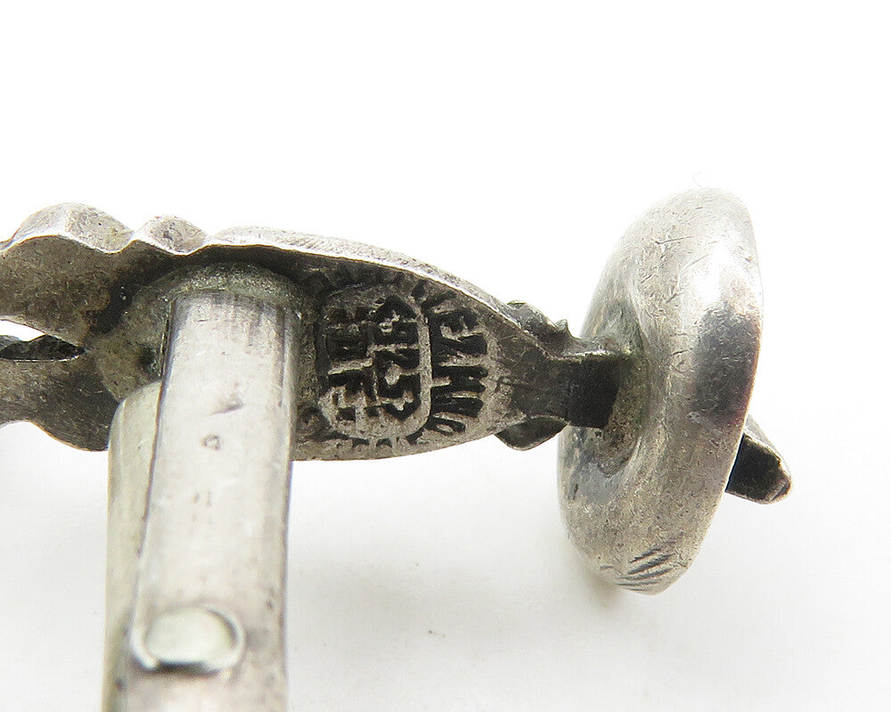 MEXICO 925 Sterling Silver  Vintage Man In Poncho & Sombrero Cufflinks  TR2357
