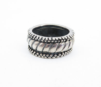 925 Sterling Silver  Vintage Fluted Bubble Border Band Ring Sz 6.5  RG6003