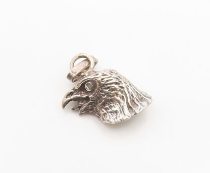 925 Sterling Silver  Vintage Shiny Hollow Eagle's Head Motif Pendant  PT16795