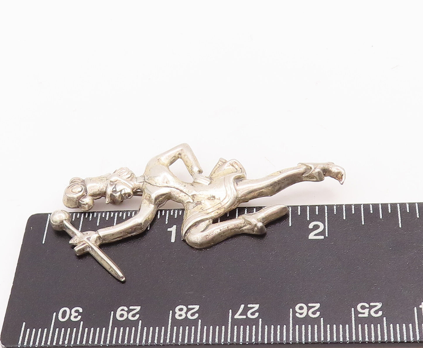 925 Sterling Silver Vintage Brooch Pin Dancing Man With Hat & Stick  BP11100