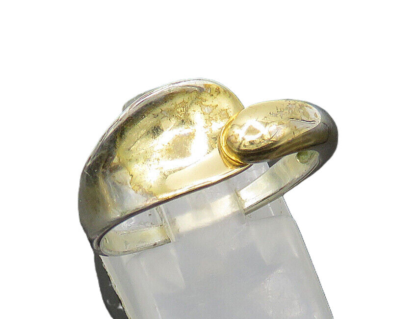 925 Sterling Silver  Vintage Shiny Concave Bypass Band Ring Sz 8  RG20483
