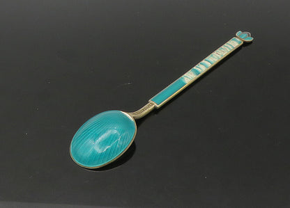 DAVID ANDERSEN NORWAY 925 Silver  Vintage Enamel Floral Espresso Spoon  TR3105