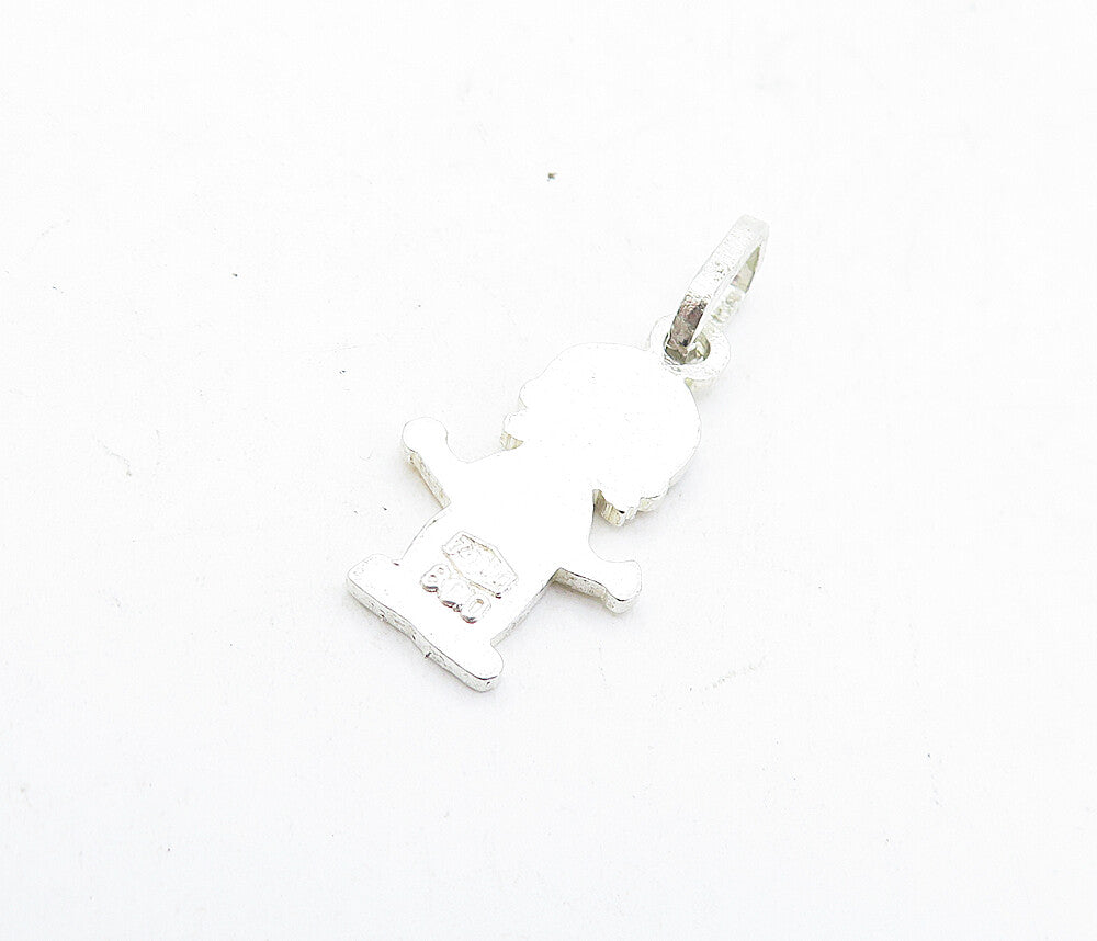 925 Sterling Silver  Petite Enamel Coated Little Boy Drop Pendant  PT3706