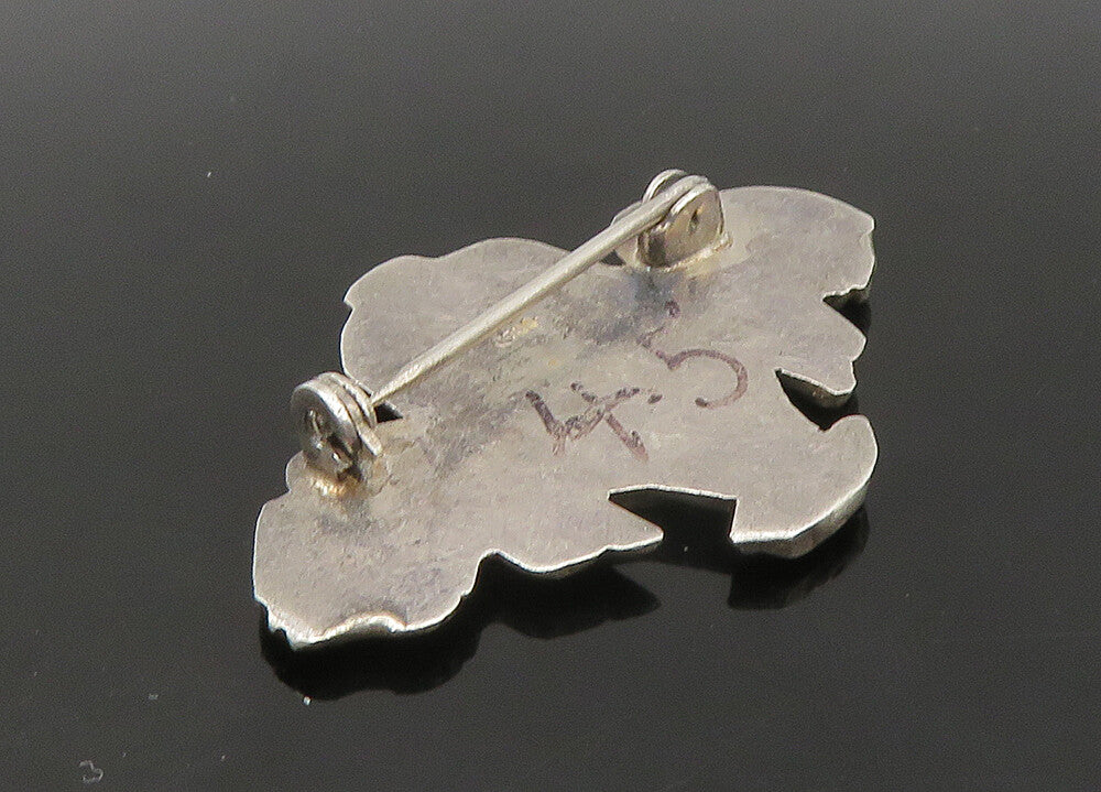 925 Sterling Silver  Vintage Oxidized Warrior Motif Brooch Pin  BP8821