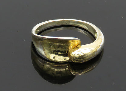 925 Sterling Silver  Vintage Shiny Concave Bypass Band Ring Sz 8  RG20483