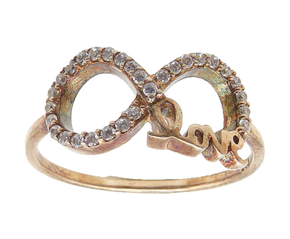 925 Silver  Topaz Rose Gold Plated Infinity Love Band Ring Sz 8  RG17656