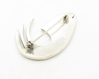 MEXICO 925 Sterling Silver  Vintage Abalone Shell Fish Brooch Pin  BP5274