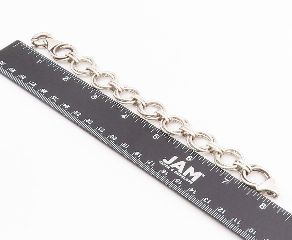 925 Sterling Silver Vintage Bracelet Interlocking Geometric Circles BT11558