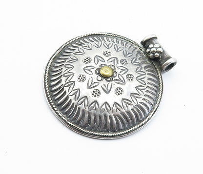 925 Sterling Silver  Vintage Antique Two Tone Love Heart Slide Pendant  PT5959