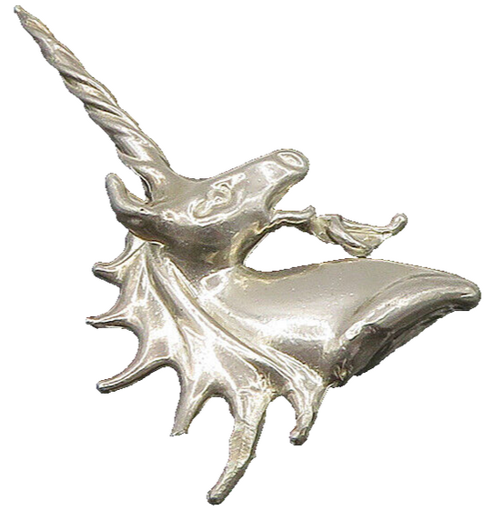 925 Sterling Silver  Vintage Sculpted Unicorn Head Brooch Pin  BP9351