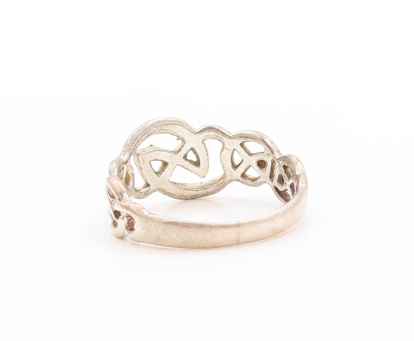 925 Sterling Silver Vintage Ring Cutout Celtic Knot Design  Sz 7  RG32910
