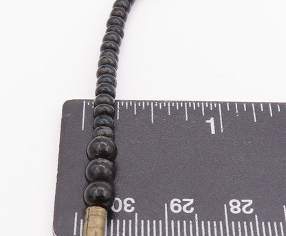 925 Sterling Silver Vintage Necklace Antique Carnelian & Onyx Chain  NE4588