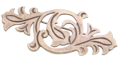 925 Sterling Silver Vintage Brooch Pin TAXCO Dark Tone Floral Design  BP11458