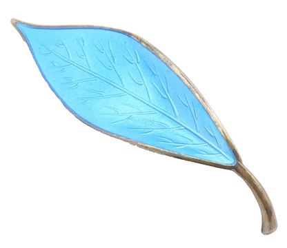 925 Sterling Silver Vintage Brooch Pin DAVID ANDERSEN NORWAY Enamel Leaf BP12664