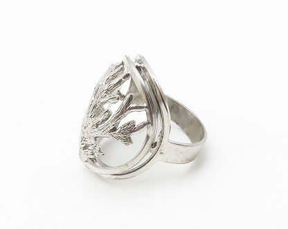 TAHARA & CO 925 Silver  Shiny Tree Branches Motif Band Ring Sz 7  RG10394